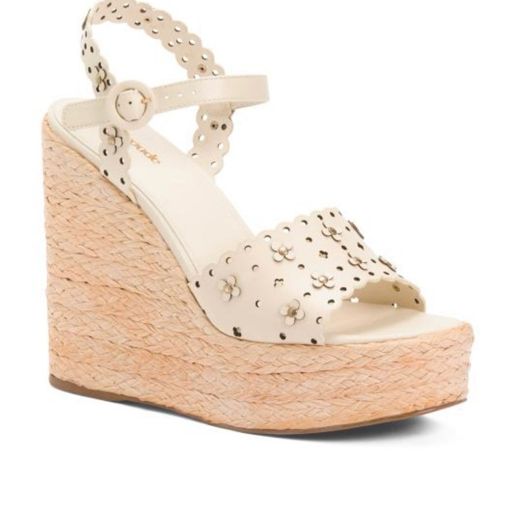 Larroude Women's Jasmine Flower Detail Espadrille Wedge Platform Sandals, 7.5